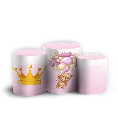 Trio Cilindro - Ursinha Balao - Sublimado 3D