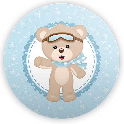 Mini Painel - Urso Azul Palha - Sublimado 3D