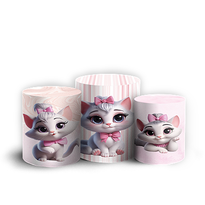 Trio Cilindro - Gatinha - Sublimado 3D