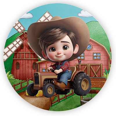 Mini Painel - Fazendinha Menino - Sublimado 3D