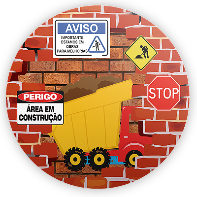 Mini Painel - Construcao - Sublimado 3D