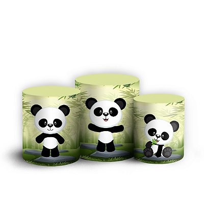 Trio Cilindro - Panda - Sublimado 3D + Elástico