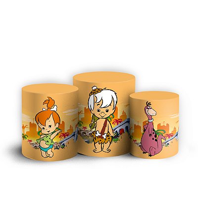 Trio Cilindro - Flintstones - Sublimado 3D + Elástico