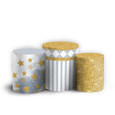 Trio Cilindro - Batismo Anjinho - Sublimado 3D + Elástico