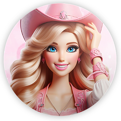 Mini Painel - Barbie Boiadeira - Sublimado 3D