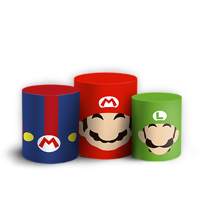 Trio Cilindro - Super Mario - Sublimado 3D + Elástico