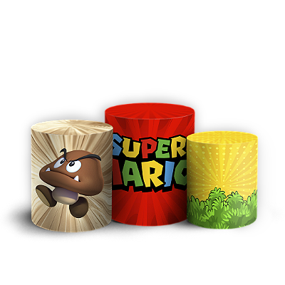 Trio Cilindro - Super Mario - Sublimado 3D + Elástico