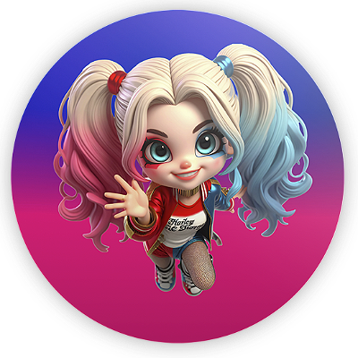 Mini Painel - Arlequina e Coringa - Sublimado 3D