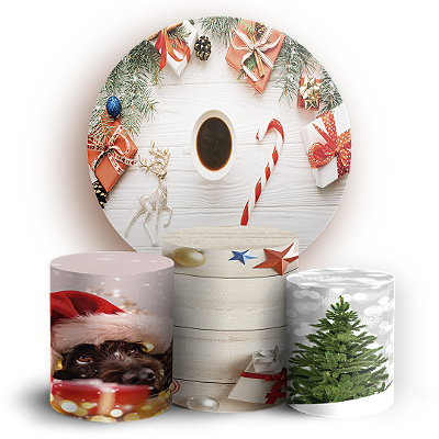 Capas Painel Redondo e Trio Cilindro Sublimado - Natal