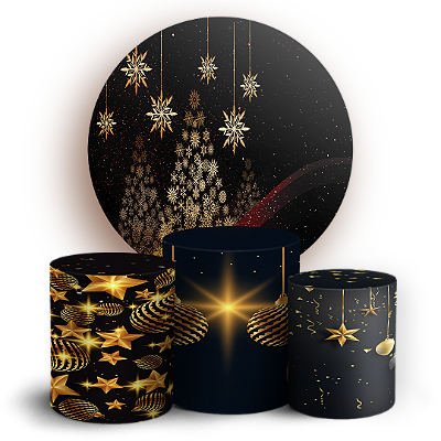Capas Painel Redondo e Trio Cilindro Sublimado - Natal