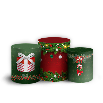 Capas Trio Cilindro Sublimado Vest Facil - Natal