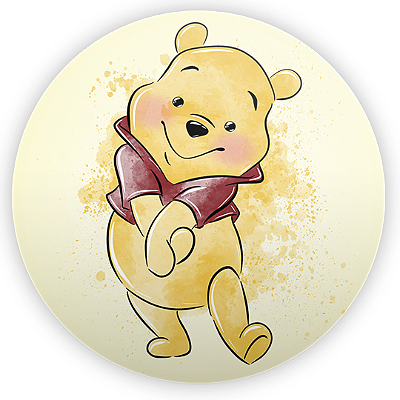 Mini Painel - Ursinho Pooh Aquarela - Sublimado 3D