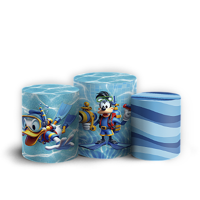 Trio Cilindro - Mickey Pool Party - Sublimado 3D