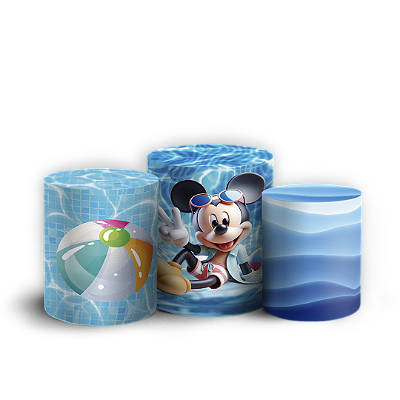 Trio Cilindro - Mickey Pool Party - Sublimado 3D