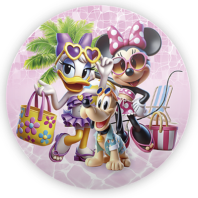 Painel Redondo - Minnie Pool Party - Sublimado 3D
