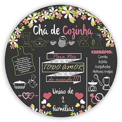 Mini Painel - Cha de Cozinha - Sublimado 3D
