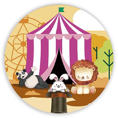 Mini Painel - Circo Animais - Sublimado 3D