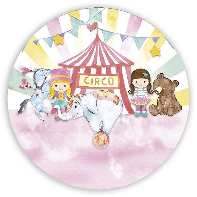 Mini Painel - Circo Rosa - Sublimado 3D
