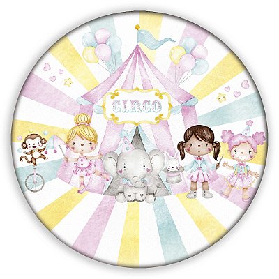 Mini Painel - Circo Rosa - Sublimado 3D