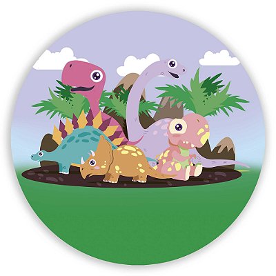 Mini Painel - Dinossauro Cute - Sublimado 3D