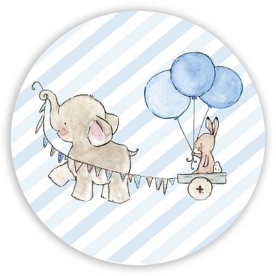 Mini Painel - Elefante Azul - Sublimado 3D