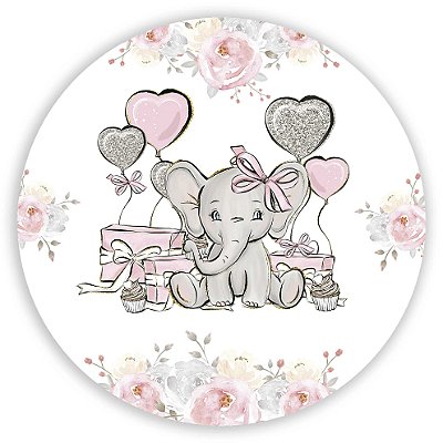 Mini Painel - Elefante Rosa - Sublimado 3D