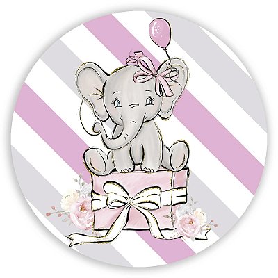 Mini Painel - Elefante Rosa - Sublimado 3D