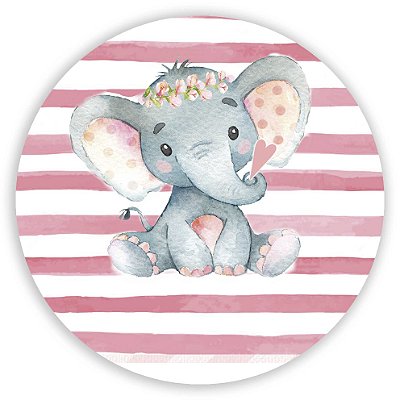 Mini Painel - Elefante Rosa - Sublimado 3D