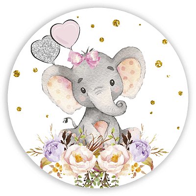 Mini Painel - Elefante Rosa - Sublimado 3D