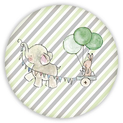 Mini Painel - Elefante Verde - Sublimado 3D