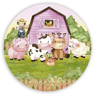 Mini Painel - Fazendinha Aquarela - Sublimado 3D