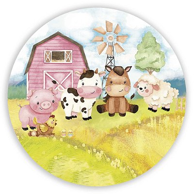 Mini Painel - Fazendinha Rosa - Sublimado 3D