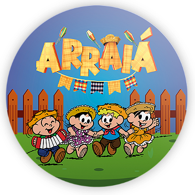 Mini Painel - Festa Junina Turma da Monica - Sublimado 3D