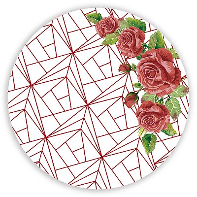 Mini Painel - Floral Geometrico - Sublimado 3D