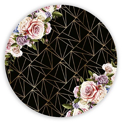 Mini Painel - Floral Geometrico - Sublimado 3D