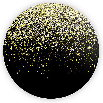 Mini Painel - Glitter Preto Dourado - Sublimado 3D