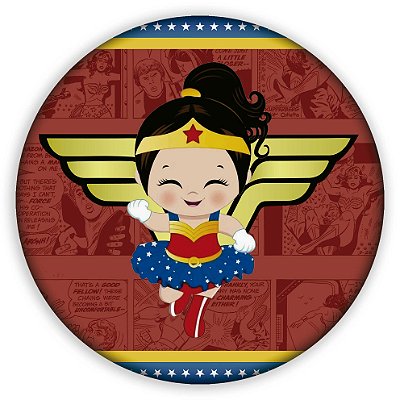 Mini Painel - Mulher Maravilha Cute - Sublimado 3D