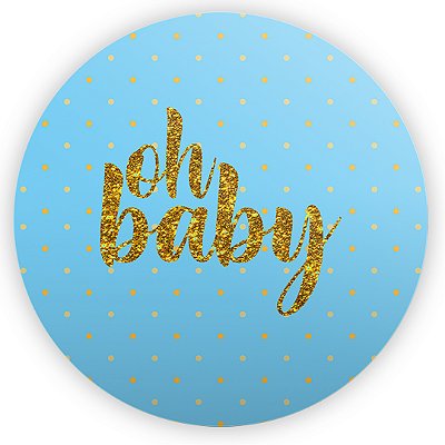 Mini Painel - Oh Baby Azul Bebe - Sublimado 3D