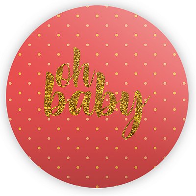 Mini Painel - Oh Baby Vermelho - Sublimado 3D