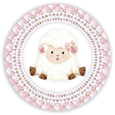 Mini Painel - Ovelha Rosa - Sublimado 3D