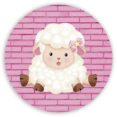 Mini Painel - Ovelha Rosa - Sublimado 3D