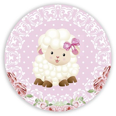 Mini Painel - Ovelha Rosa - Sublimado 3D