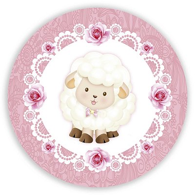 Mini Painel - Ovelhinha Rosa - Sublimado 3D