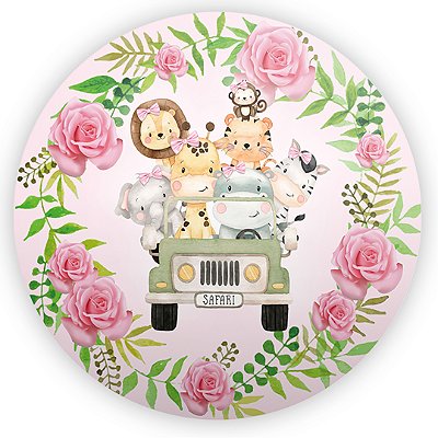 Mini Painel - Safari Rosa - Sublimado 3D