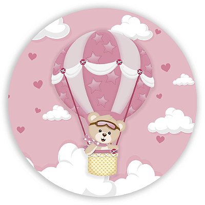 Mini Painel - Ursinha Baloeira Rosa - Sublimado 3D