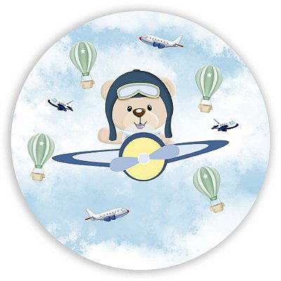 Mini Painel - Ursinho Aviao - Sublimado 3D