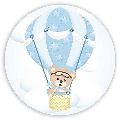 Mini Painel - Ursinho Balao Azul - Sublimado 3D