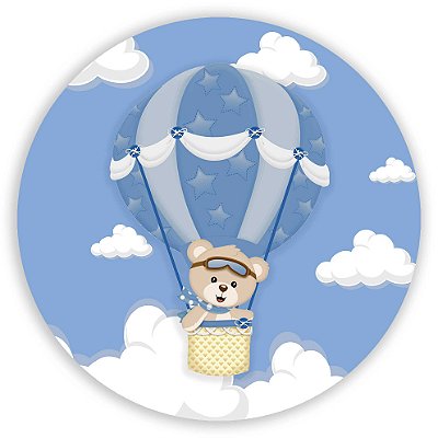 Mini Painel - Ursinho Baloeiro Azul - Sublimado 3D