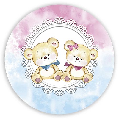 Mini Painel - Ursinho Revelação - Sublimado 3D