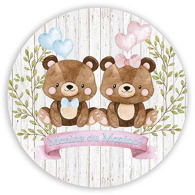 Mini Painel - Ursinho Revelação - Sublimado 3D